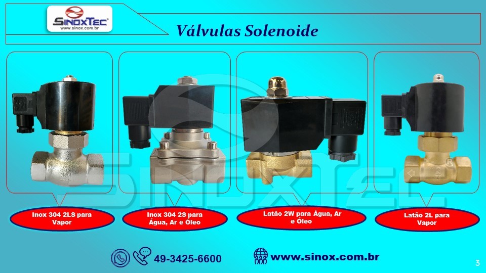 Válvulas Solenoide Sinox SinoxTec Distribuidora de Válvulas e